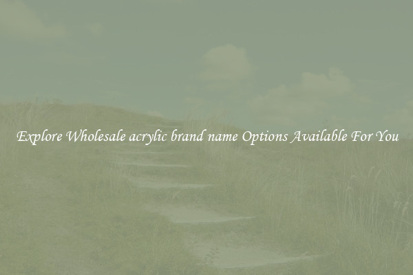 Explore Wholesale acrylic brand name Options Available For You