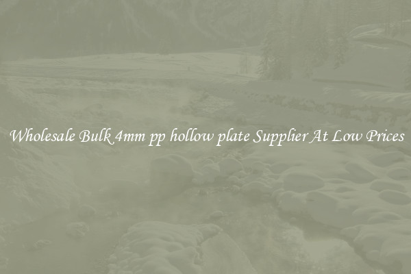 Wholesale Bulk 4mm pp hollow plate Supplier At Low Prices