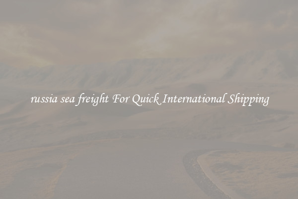 russia sea freight For Quick International Shipping