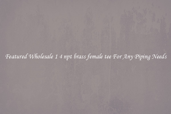 Featured Wholesale 1 4 npt brass female tee For Any Piping Needs