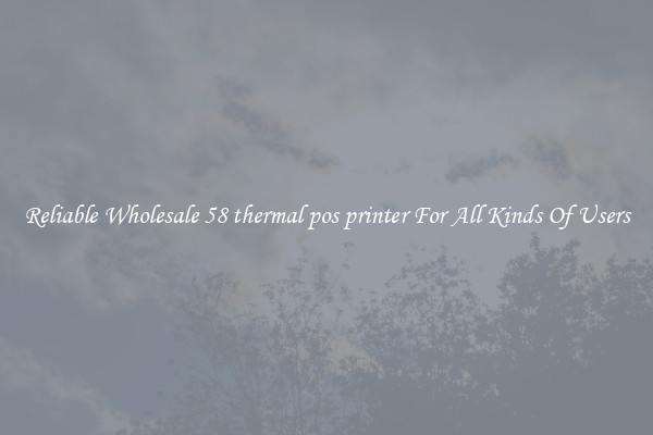 Reliable Wholesale 58 thermal pos printer For All Kinds Of Users