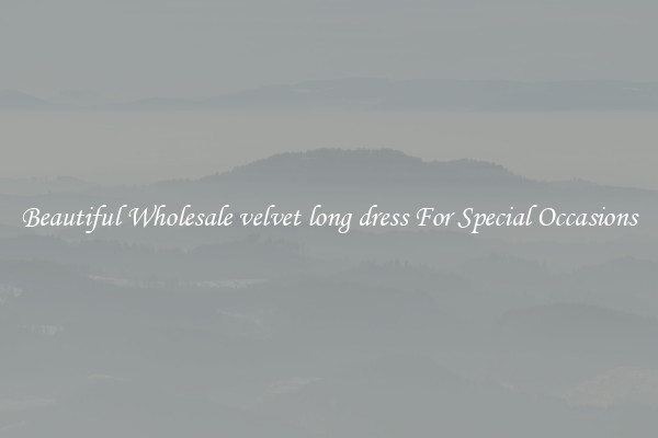 Beautiful Wholesale velvet long dress For Special Occasions