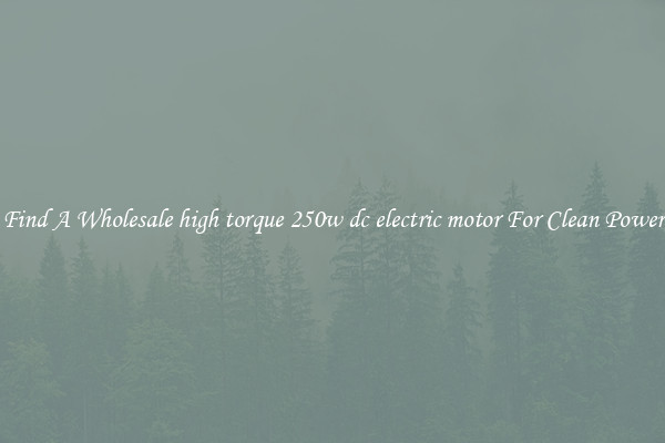 Find A Wholesale high torque 250w dc electric motor For Clean Power