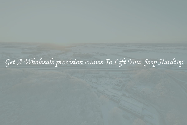 Get A Wholesale provision cranes To Lift Your Jeep Hardtop