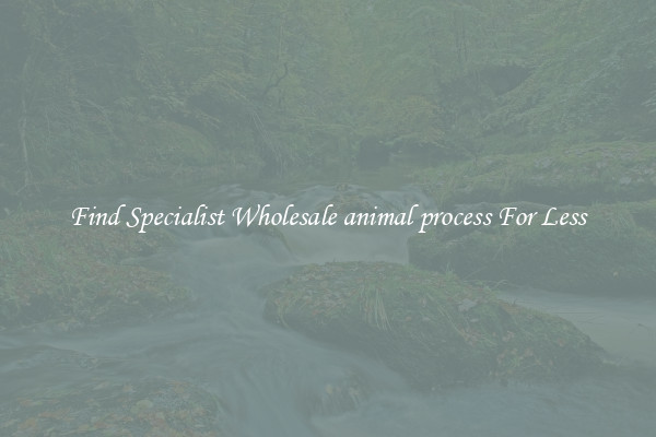  Find Specialist Wholesale animal process For Less 